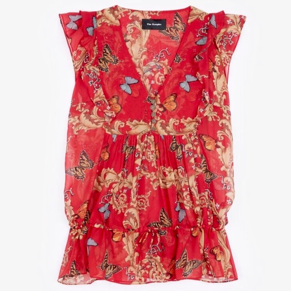 The Kooples silk Butterfly Silk Top, NWOT - Picture 2 of 5